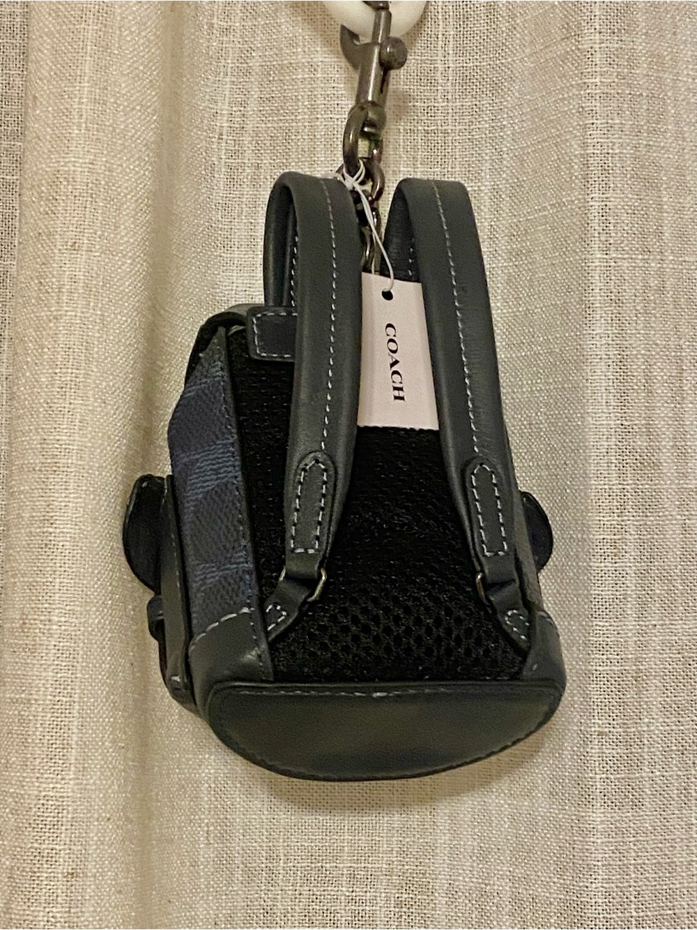 Coach Navy Mini Backpack Bag Charm - Picture 2 of 8